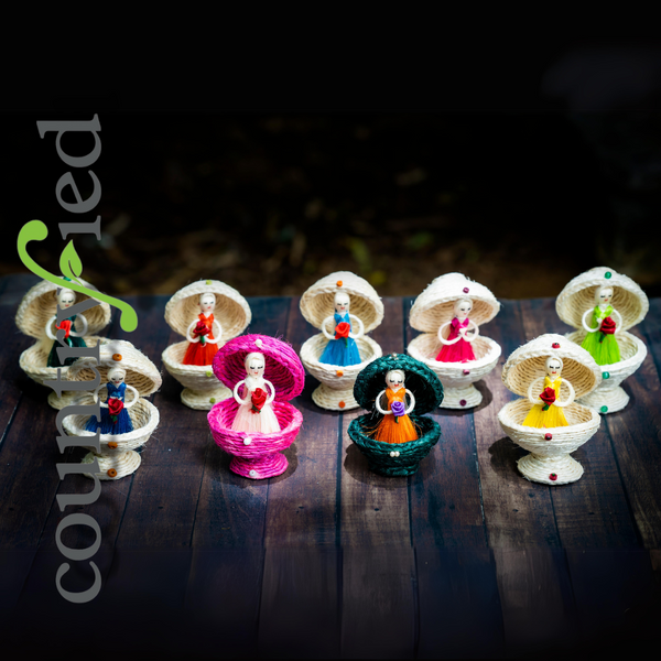 Sisal Pearl Girls Figurines | Set of 4