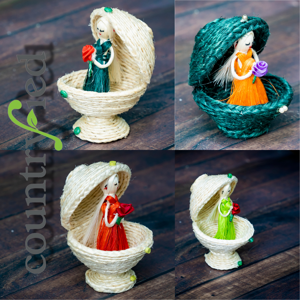 Sisal Pearl Girls Figurines | Set of 4