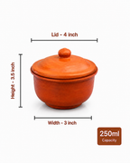 Red Clay Curd Pot with Lid | 250 ml