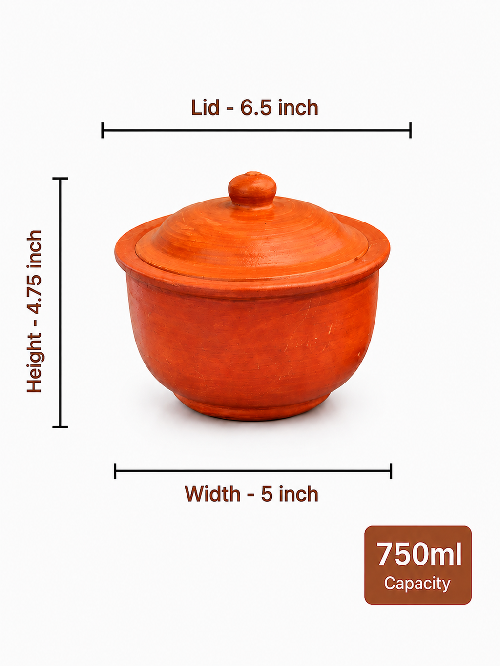 Clay Curd Pot with Lid | 750 ml