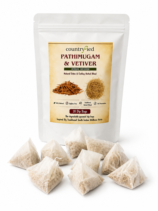 Pathimugam & Vetiver Herbal Infusion (Pack of 20 dip bags)