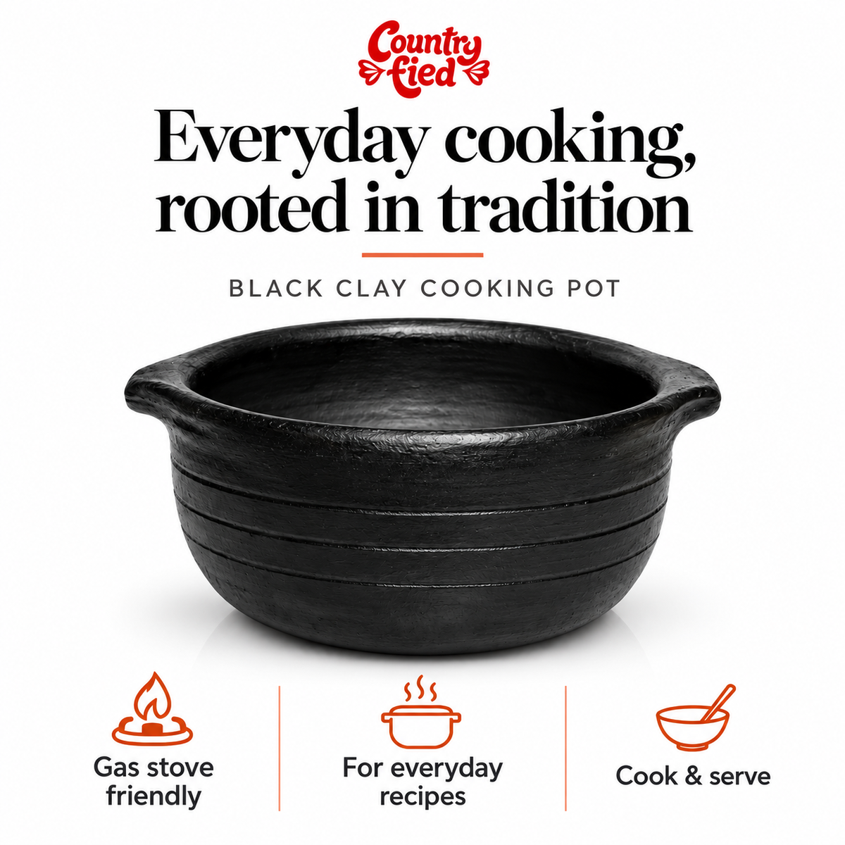 Black Clay Cooking Pot — benefits