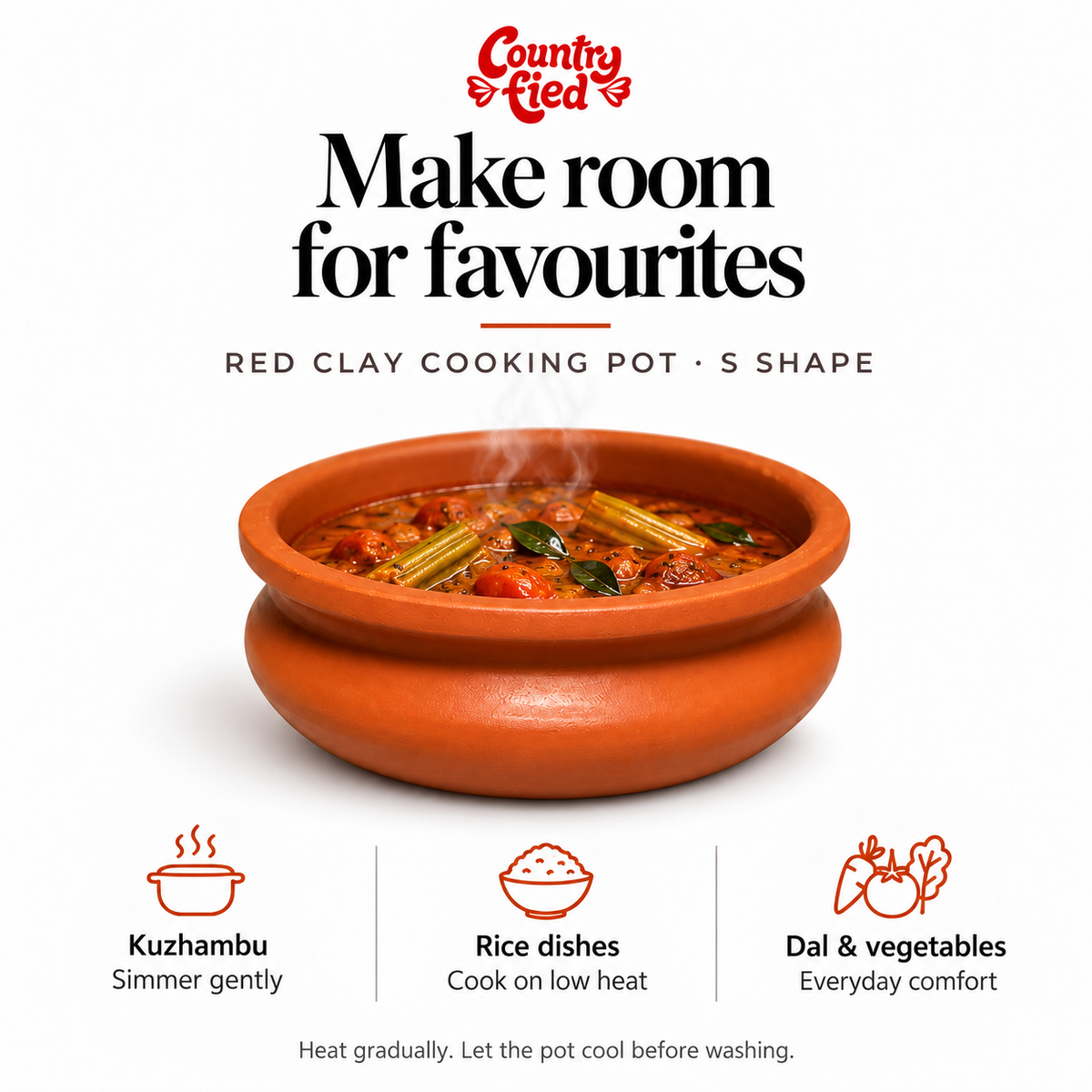 Red Clay Cooking Pot · S Shape — use-cases